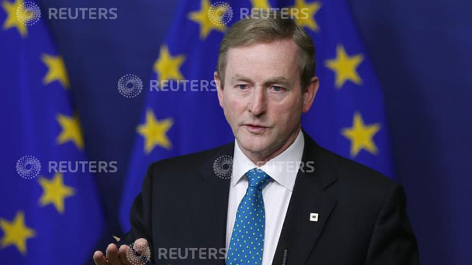 Dies sei ein guter Tag für 500 Millionen Europäer und besonders für 26 Millionen Arbeitslose. Der irische Premierminister Enda Kenny spricht während der Pressekonferenz in Brüssel am 27. Juni 2013 in Brüssel.