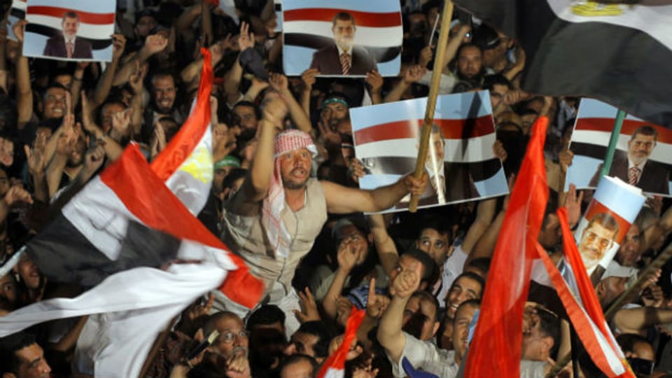 Anhänger von Präsident Mursi an einer Veranstaltung in Kairo am 1. Juli