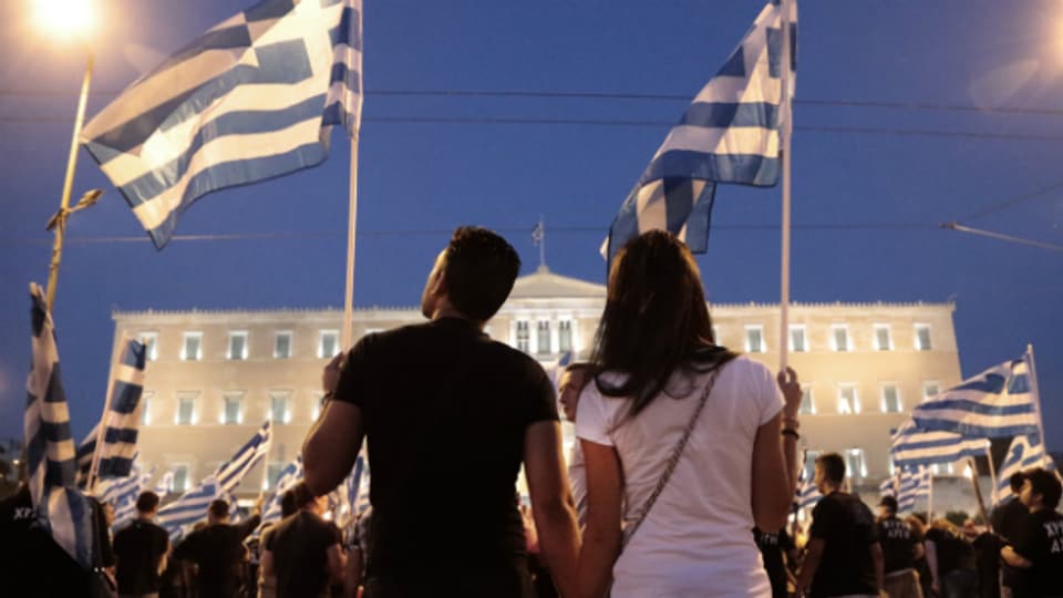 Vereint im Protest gegen das griechische Sparprogramm: Demonstranten in Athen im Mai 2013.
