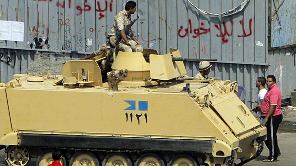 Panzer der ägyptischen Armee, am 8. Juli in der Nähe des Kairoer Tahrirplatzes.