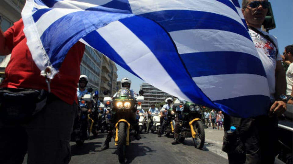 Protestaktion von Polizisten in Athen (8.7.13).