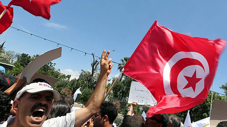 Proteste gegen die neue tunesische Verfassung, am 29. Juni 2013 in Tunis.