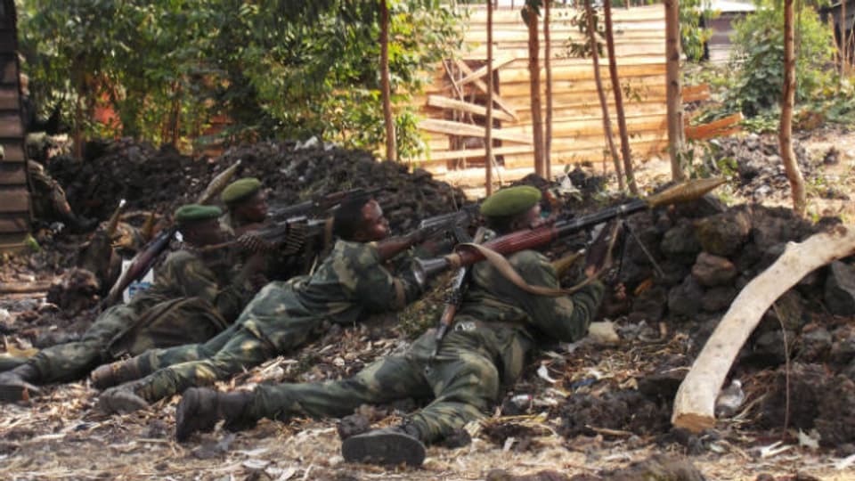  Kongolesische Regierungstruppen in der Nähe von Goma am 16. Juli 2013.