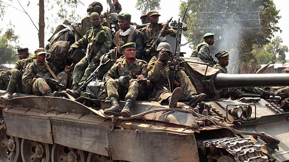 Kongolesische Regierungstruppen am 16. Juli in der Nähe der Stadt Goma in Ostkongo.