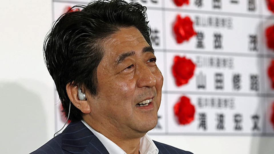 Der japanische Premierminister Shinzo Abe nach seinem Wahlsieg in Tokio.