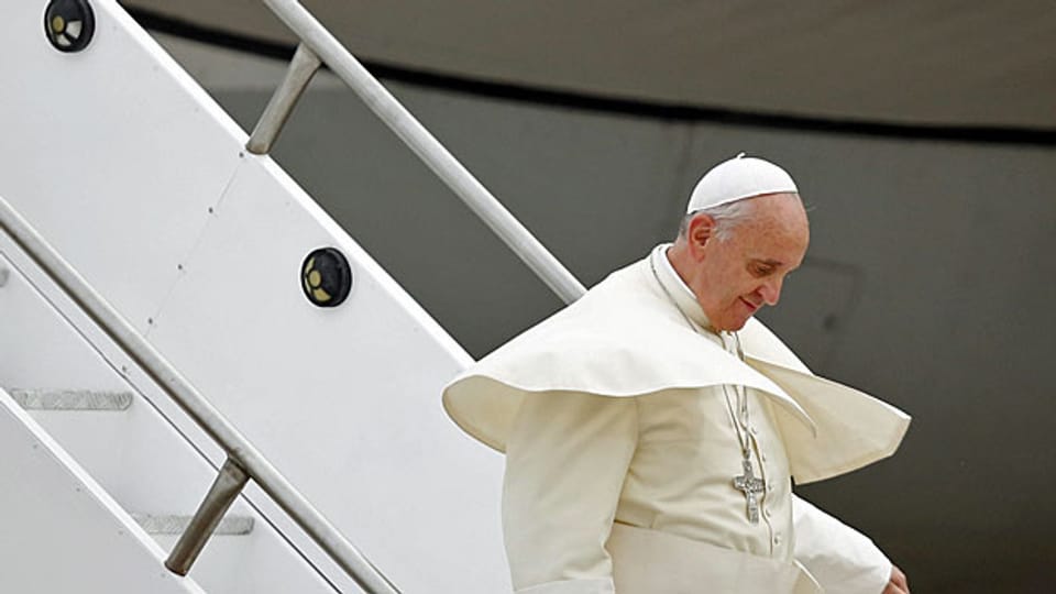 Papst Franziskus bei seiner Ankunft in Rio de Janeiro.