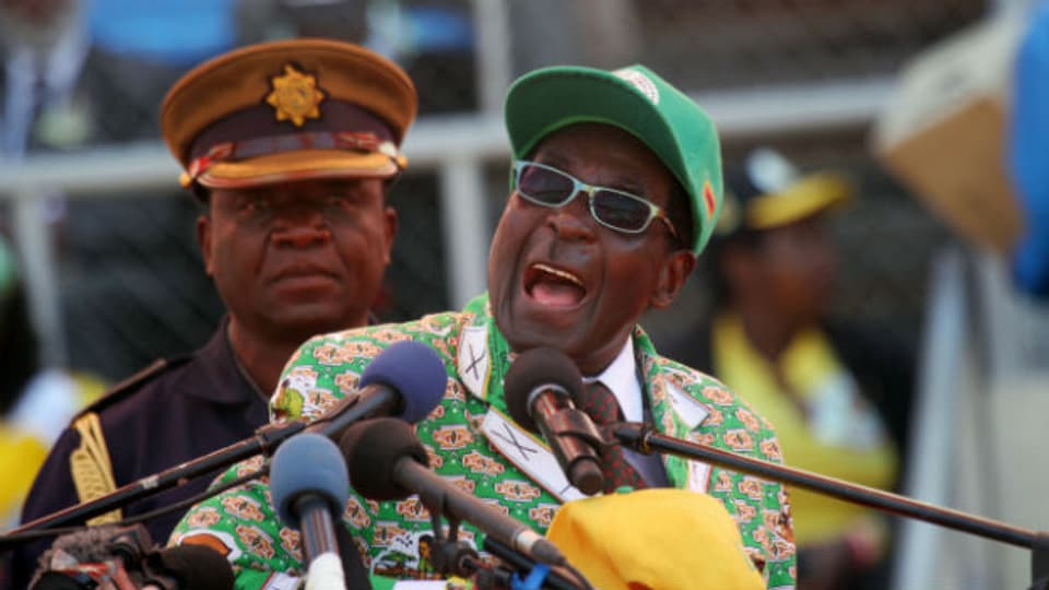 Simbabwes Präsident Robert Mugabe im Wahlkampf.