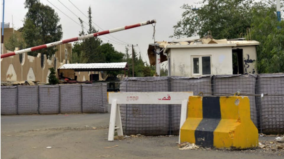 Absperrungen vor der US-Botschafte in der Jemenitischen Hauptstadt Sana'a.