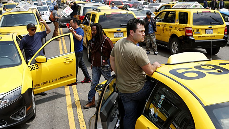 San Franciscos Taxifahrer protestieren gegen private Fahrdienste, am 30. Juli 2013.
