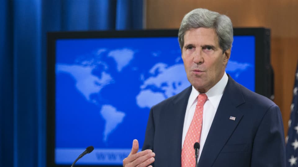 US-Aussenminister John Kerry bei seiner Rede im State Departement.