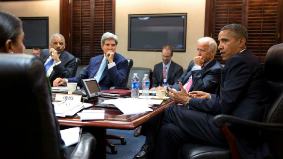 US-Präsident Obama mit seinem Team am Freitag im Weissen Haus