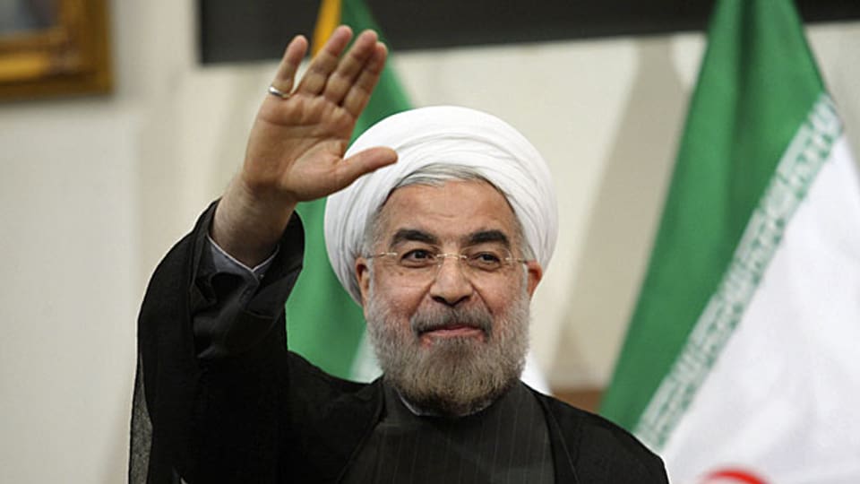 Irans Präsident Hassan Rohani. Die Regierung in Teheran hat sich am Sonntag dem Uno-Generalsekretär Ban-Ki-Moon als Vermittlerin im Syrien-Konflikt angeboten.