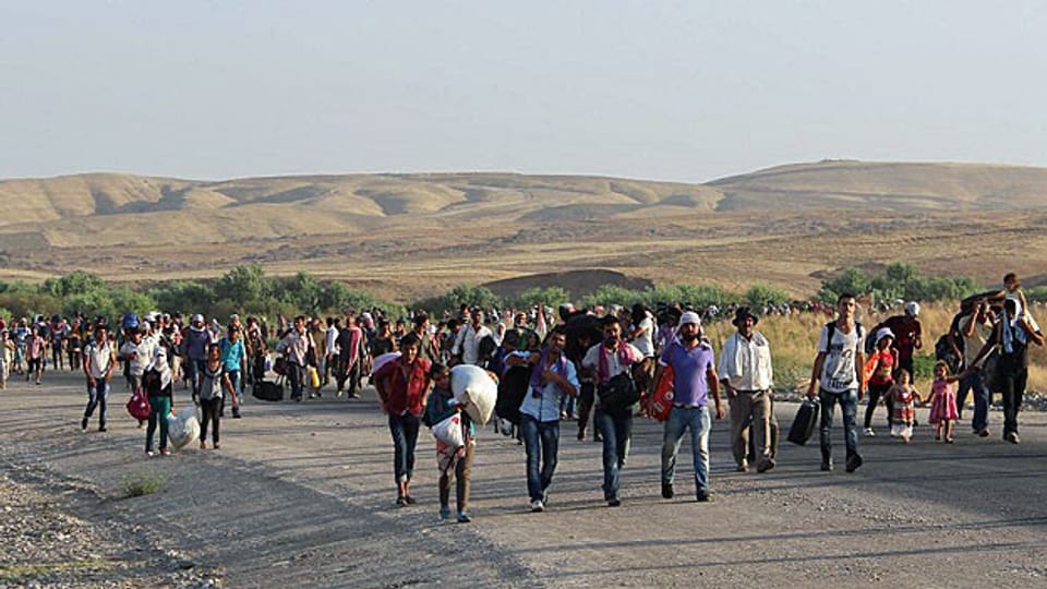 SWyrische Flüchtlinge an der Grenze zu Irak.
