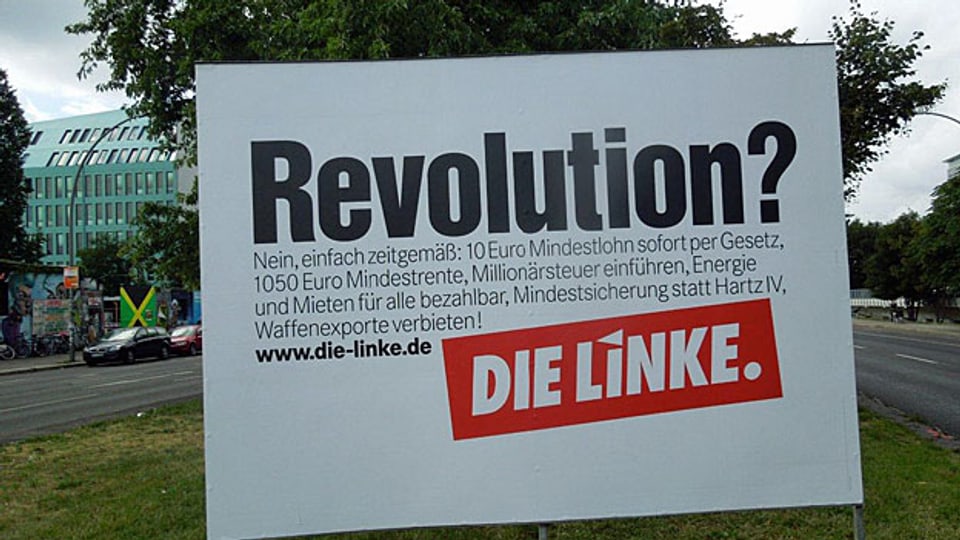 Wahlkampf-Plakat in ostdeutschen Bundesland Sachsen.