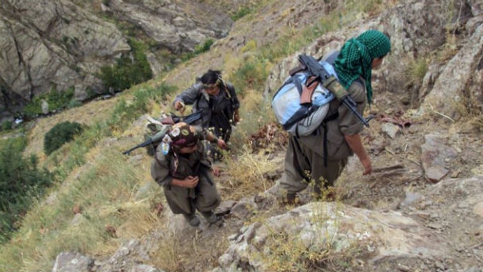 PKK-Kämpfer auf dem Weg in den Nordirak.