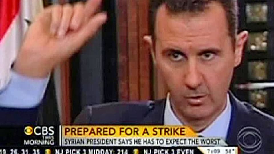 Der syrische Präsident Bashar al-Assad am 8. September im Früchstücksfernsehen des US-Senders CBS.