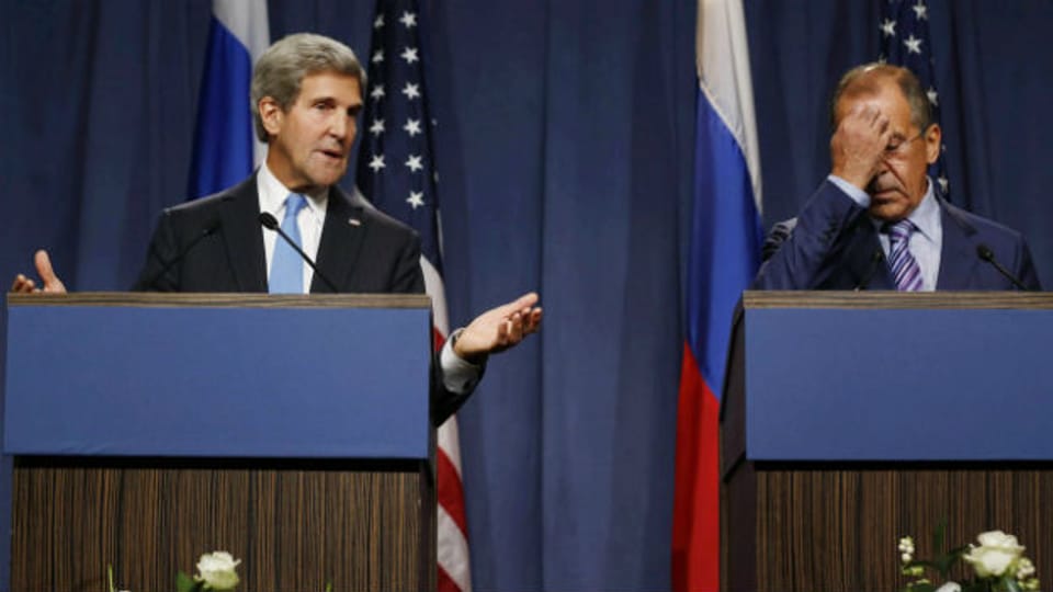 Die Aussenminister Kerry (links) und Lavrov während einer Pressekonferenz in Genf.