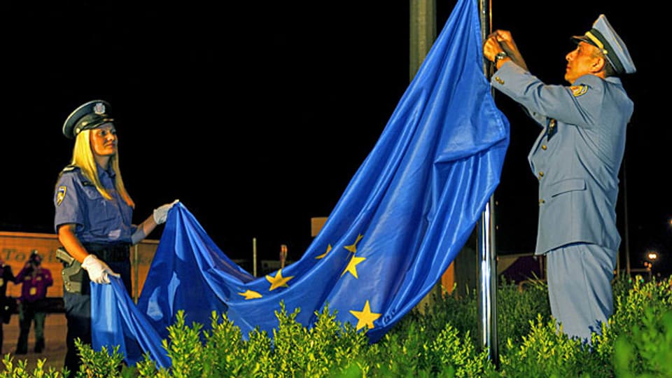 Am 1. Juli 2013 wurden in ganz Kroatien Flaggen der Europäischen Union gehisst; Kroatien ist seither das 28. EU-Mitglied.