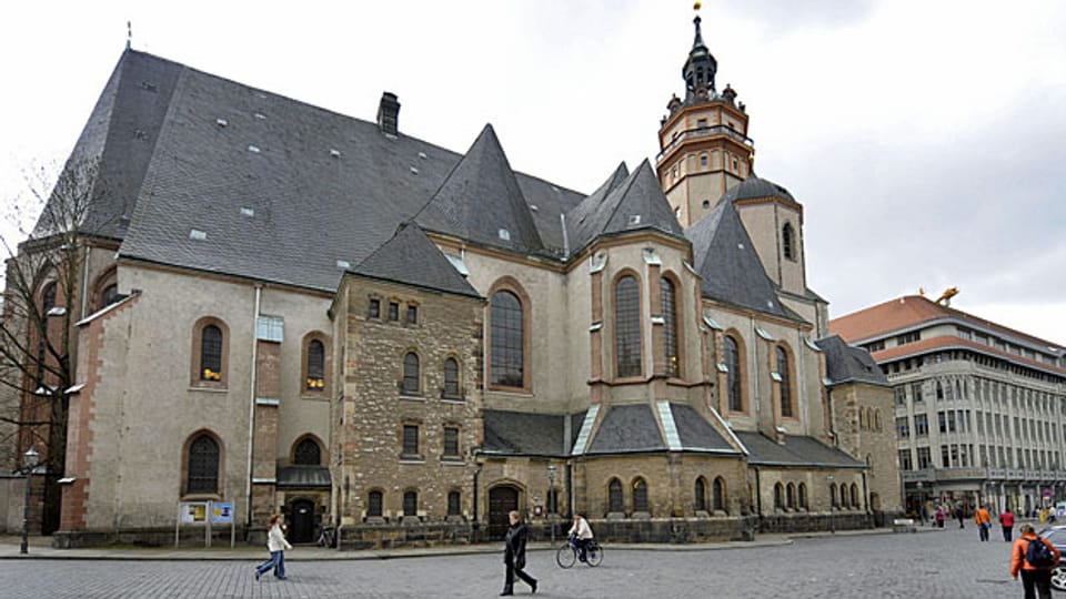 Die Nikolaikirche in Leipzig; dort fanden 1989 die Montagsdemonstrationen statt.