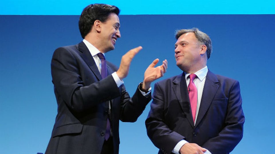 Labour-Parteichef Ed Miliband (links) beim Parteitag in Brighton.