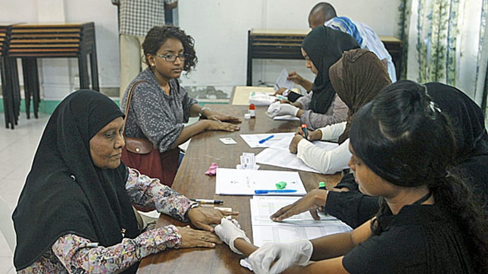 Wahllokal auf den Malediven am 7. September 2013. Nun müssen die Wahlen wiederholt werden.