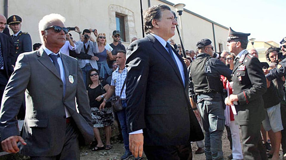 José Manuel Barroso bei der Ankunft auf Lampedusa, am 9. Oktober.