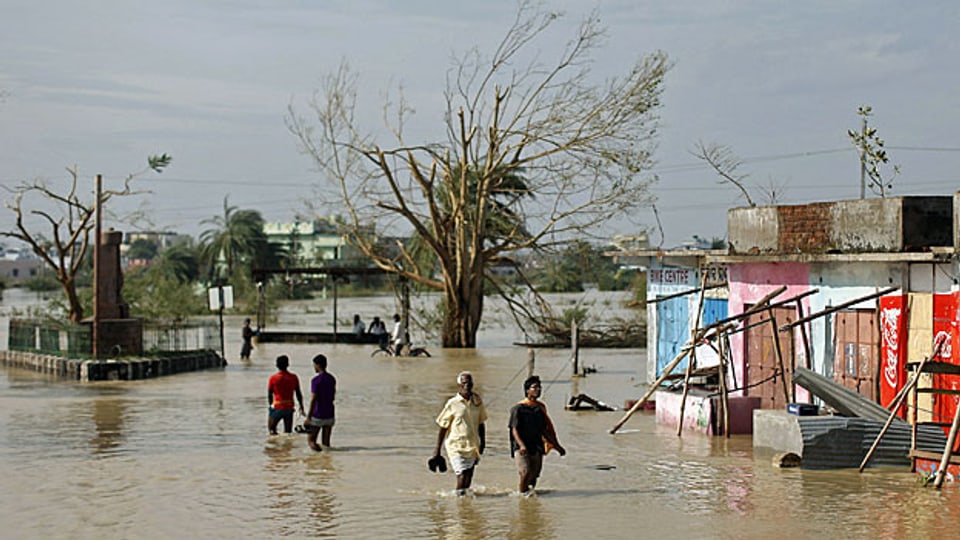 Ein Dorf an Indiens Ostküste - der Zyklon hat grosse Verwüstungen angerichtet.