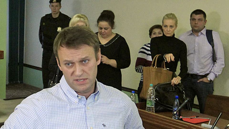 Oppositionspolitiker Alexej Nawalny am 16. Oktober im Gerichtsgebäude von Kirow.
