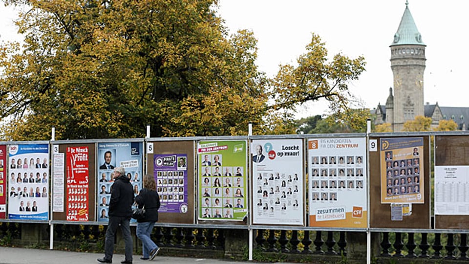 Wahlplakate in Luxemburg.