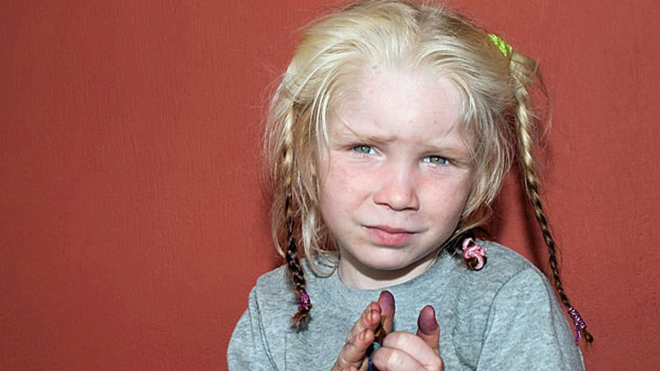 Die etwa vierjährige Maria,die in Griechenland bei einer Roma-Familie lebt. Die griechische Polizei vermutete eine Entführung.