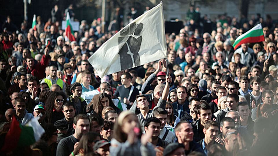 Proteste gegen die bulgarische Regierung, am 10. November in Sofia.