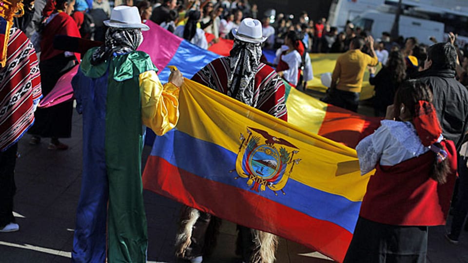 Proteste gegen Chevron und die Verschmutzungen in der ecuadorianischen Amazonas-Region.