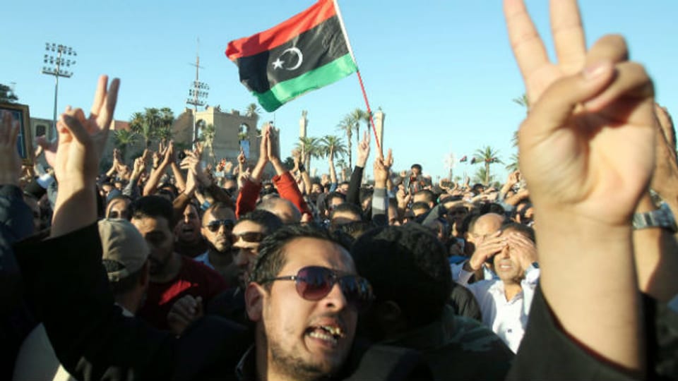 Gedenkfeier für getötete Demonstranten in der Libyschen Hauptstadt Tripolis.