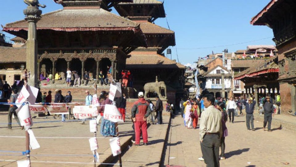 Katmandu am Wahltag.