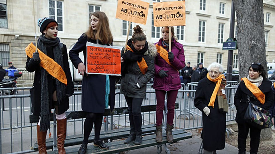 Ende November demonstrierten Frauen vor der Assemblée Nationale für das neue Prostitutionsrecht. Nun hat die Nationalversammlung diesem zugestimmt.