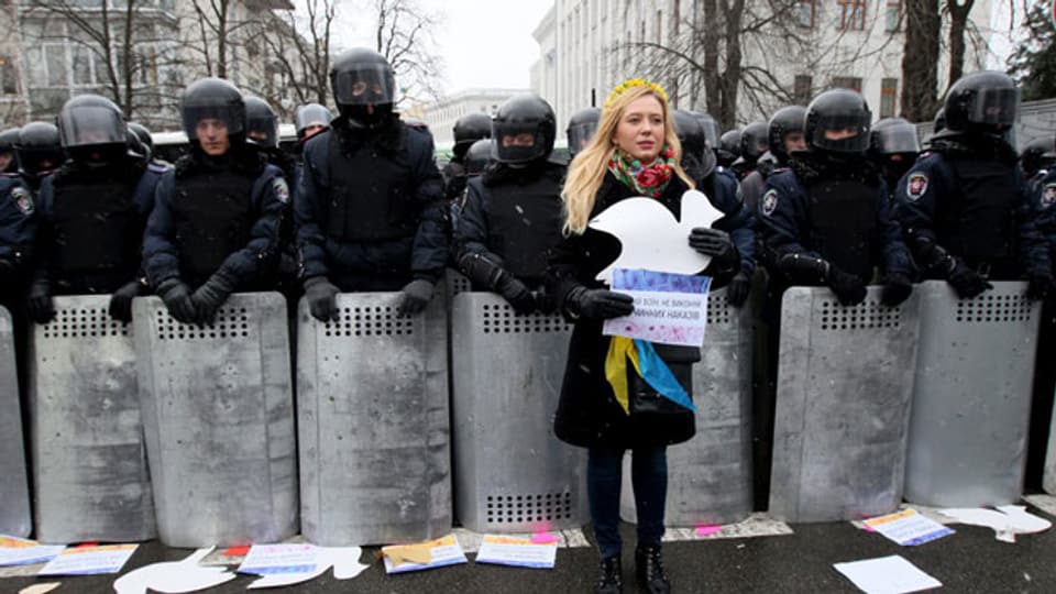 Demonstrantin in Kiew