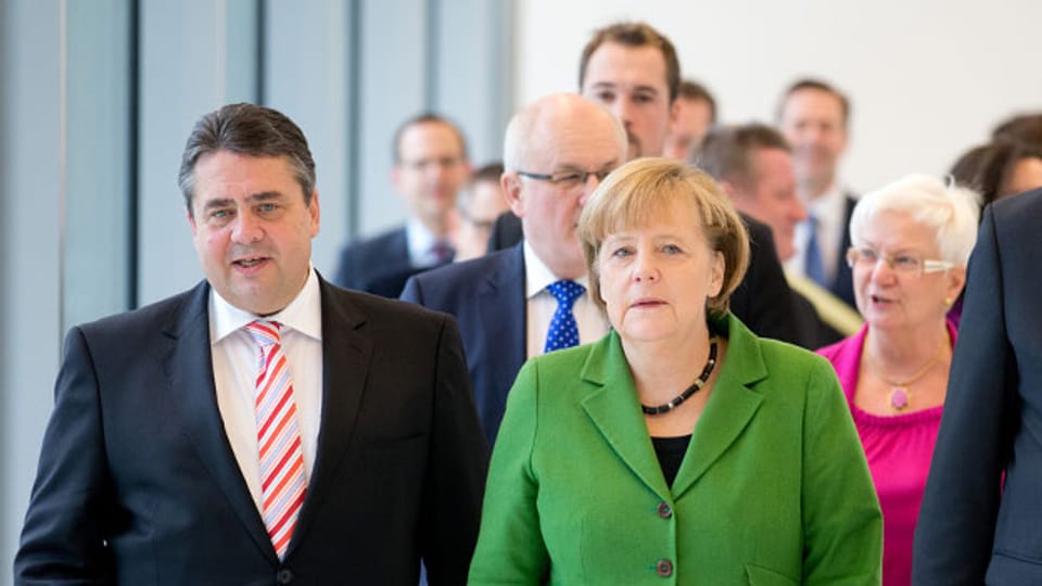 Merkel und Gabriel auf dem Weg in die neue Regierungskoalition