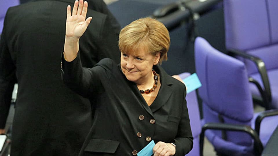 Bundeskanzlerin Angela Merkel während der Kanzlerwahl im deutschen Bundestag.