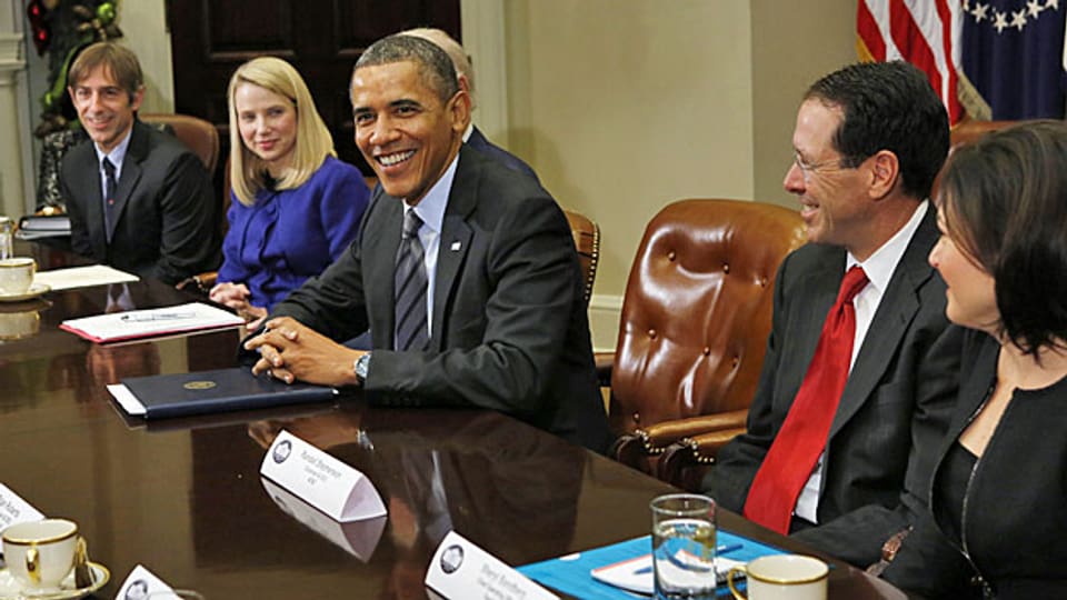 US-Präsident Obama am Meeting mit Chefs der führenden Internet- und Technologiefirmen im Weissen Haus.