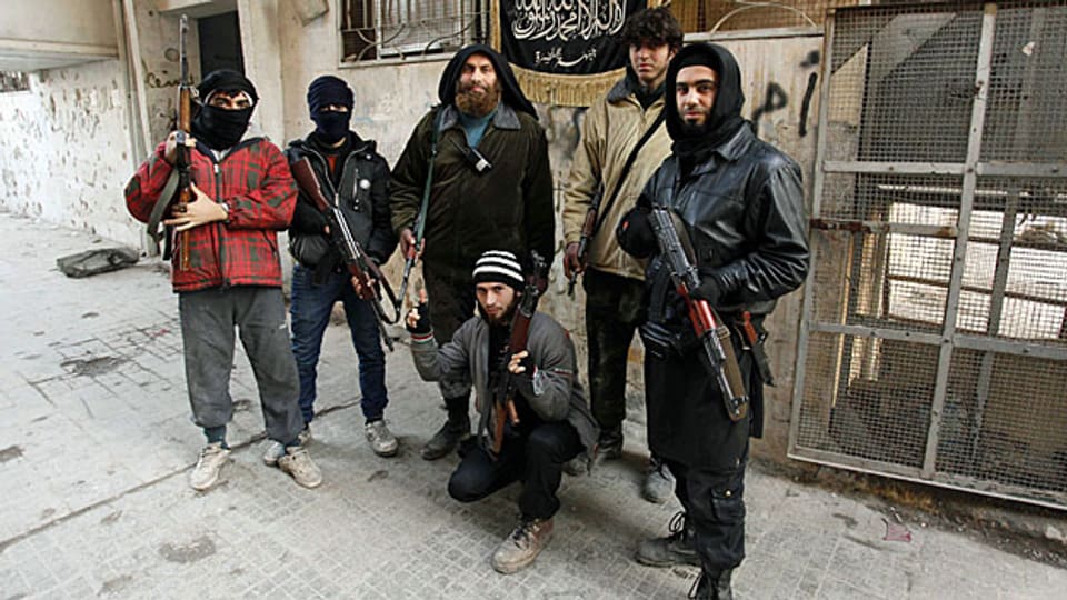 Mitglieder einer islamistischen syrischen Rebellengruppe in Aleppo.