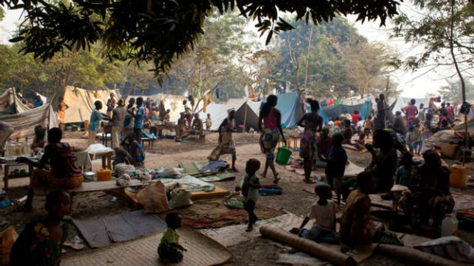 Behelfsmässiger Flüchtlingscamp in der Zentralafrikanischen Republik-