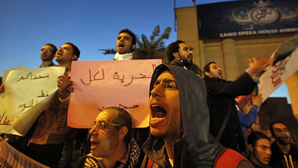 Protestveranstaltung der Pro-Demokratie-Bewegung, am 23. Dezember in Kairo.