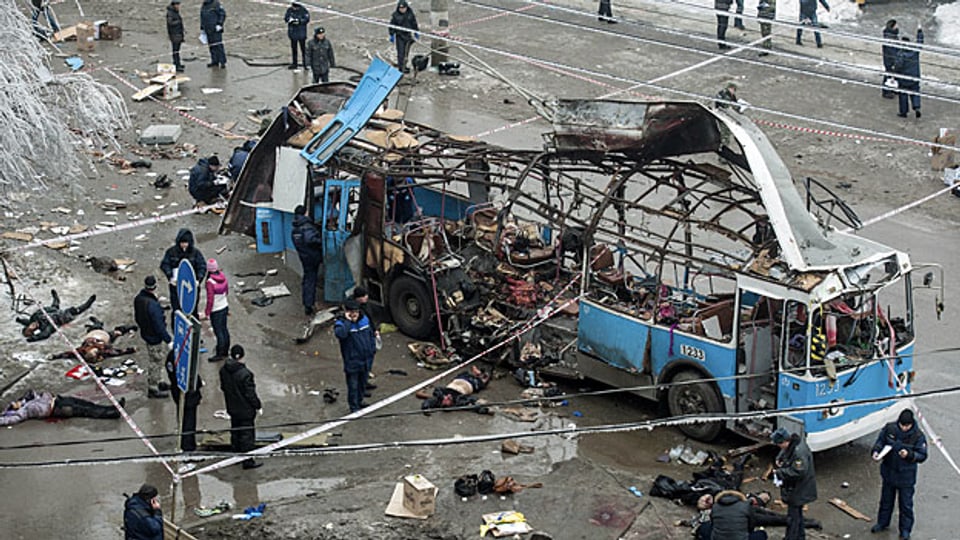Beim Selbstmordattentat in einem Wolgograder Bus kamen mindestens 14 Menschen ums Leben.