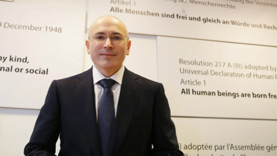 Michail Chodorkowski bei einer Pressekonferenz in Berlin im Dezember 2013.