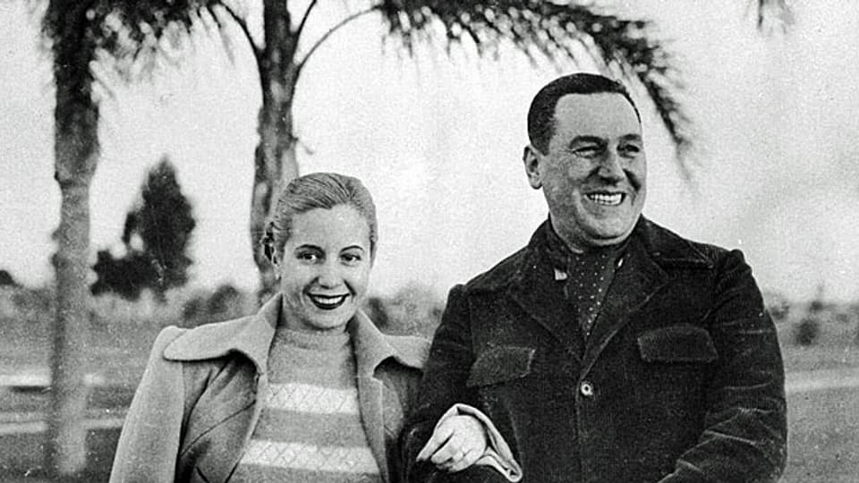Evita und Juan Peron, auf einem Foto von 1950.