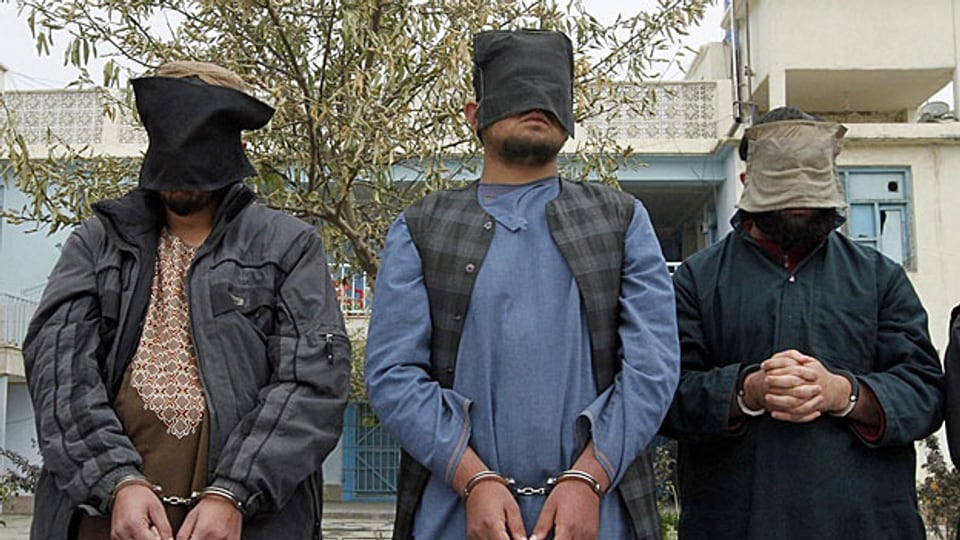Verhaftete Taliban-Kämpfer, am 7. Januar 2014 in Kandahar.