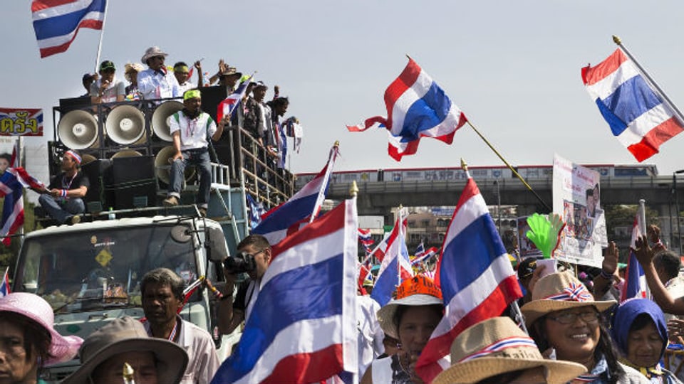 Die Zahl der Protestierenden in Thailand geht zurück.