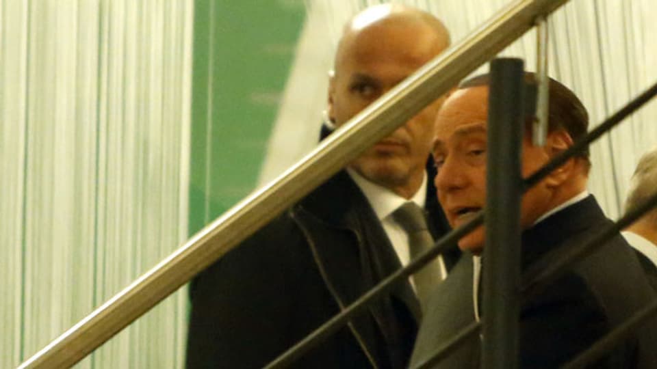 Berlusconi im Parteizentrum des Partito Democratioco in Rom