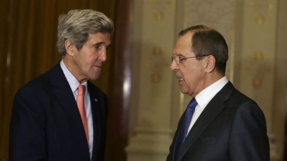 US-Aussenminister Kerry (links) und der russische Aussenminister Lawrow in Montreux.