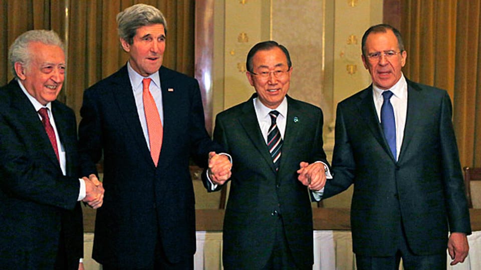 In Montreux mit dabei: Lakhdar Brahimi, John Kerry, Ban Ki Moon, Sergej Lawrow.